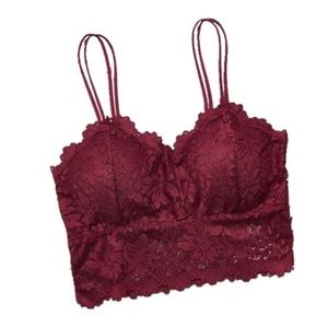Wine Red Push Up Wireless Bralette